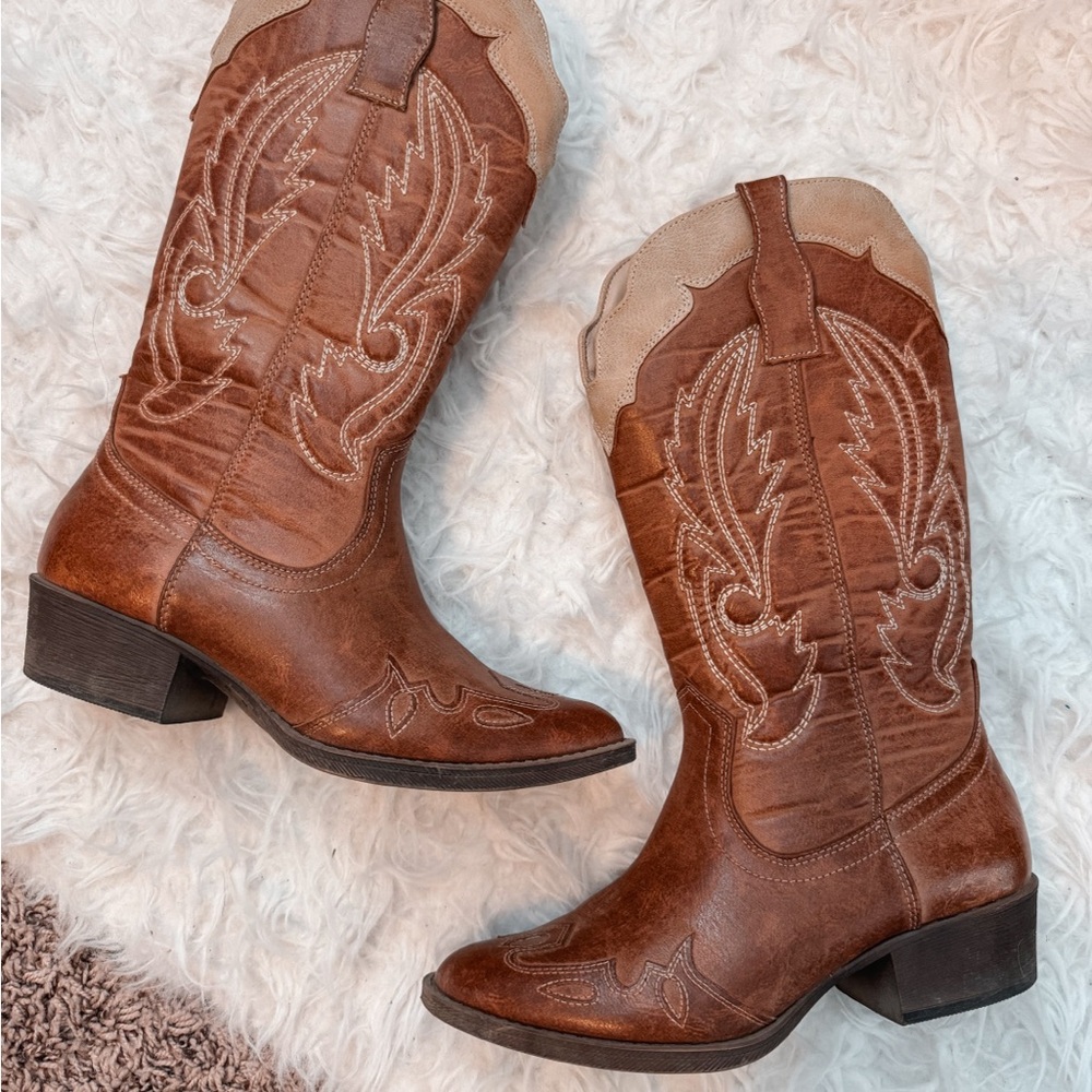 Coconuts by Matisse Womens Cisco Brown Cowboy, Western Boots Shoes